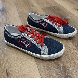 New England Patriots Womens Sneakers Glitter Trim Logo Size 7